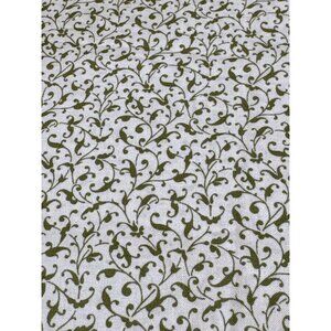 Laurel By Crystal Stitched Green Vine Cotton Fabric 10" x 38" Sewing Quilting Ma